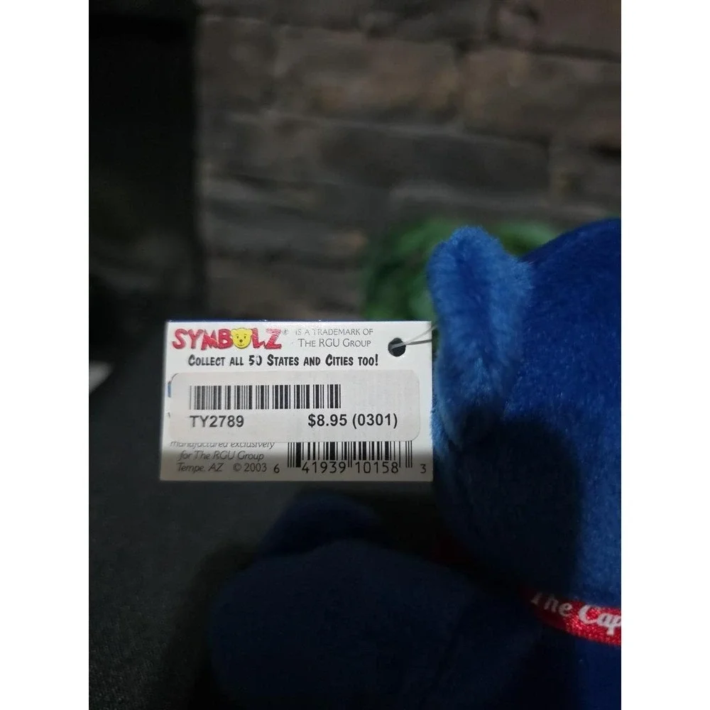 Symbolz Washington DC The Nation's Capital Blue Bear Plush With Swing Tag